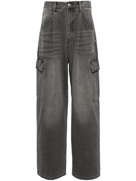 Voľné džínsy s vysokým pásom Studio Tomboy sivá