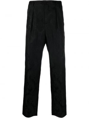 Pantalon en cachemire à imprimé en jacquard Saint Laurent noir