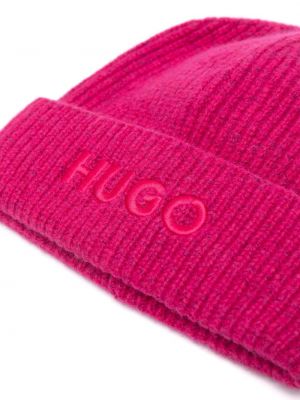 Mütze mit stickerei Hugo pink
