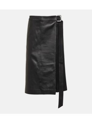 Kožená sukňa Ami Paris čierna