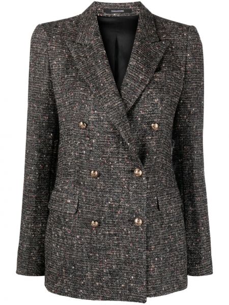 Tweed lang blazer Tagliatore svart