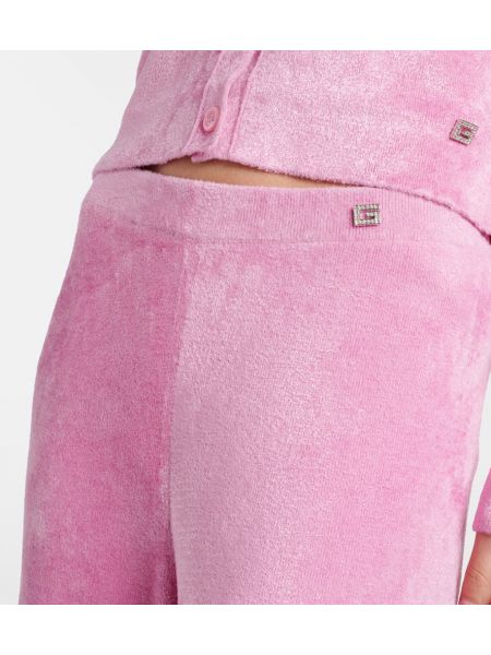 Křišťálové viskózové sportovní kalhoty Gucci růžové