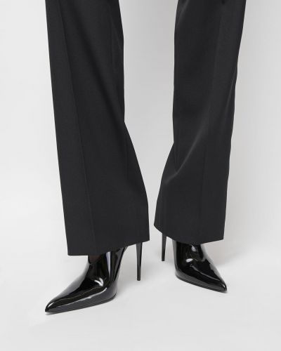 Lakirane usnjene škornji čez koleno Saint Laurent črna