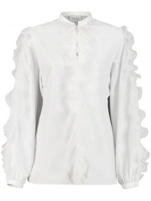 Bavlnená košeľa s volánmi Giambattista Valli biela