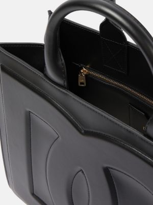 Kožená nákupná taška Dolce&gabbana čierna