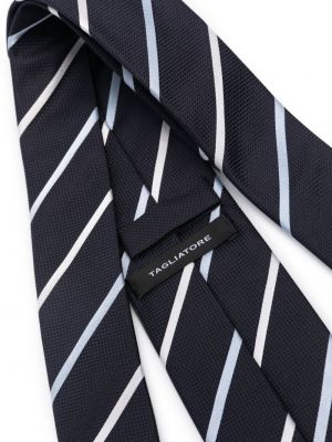 Jedwabny krawat w paski Tagliatore niebieski