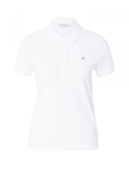 Поло тениска с копчета slim Gant бяло