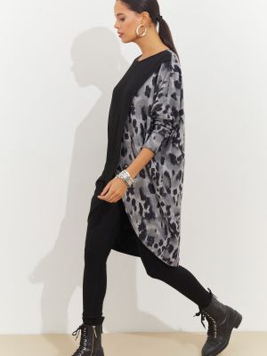 Asimetrična tunika s potiskom z leopardjim vzorcem Cool & Sexy