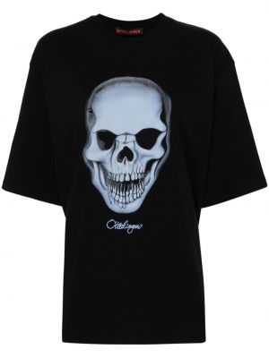 Koszulka bawełniana z nadrukiem Ottolinger czarna