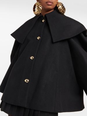 Μάλλινο κοντό παλτό Nina Ricci μαύρο