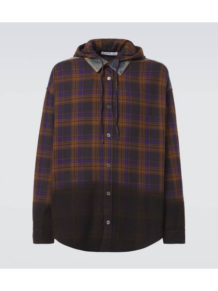 Flannel kontrolleret bomuld skjorte Acne Studios