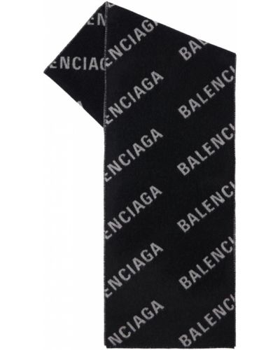 Вълнен шал Balenciaga черно