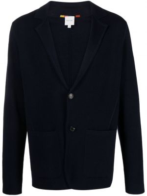 Pletena volnena jakna iz merina Paul Smith modra