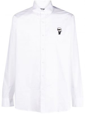 Pérová košeľa Karl Lagerfeld biela