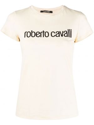 Tricou cu broderie Roberto Cavalli negru