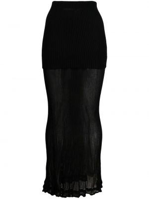Maxi φούστα με διαφανεια Quira μαύρο