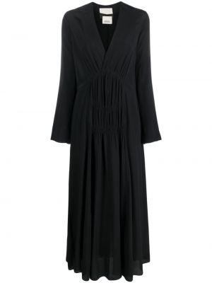 Viskózové hedvábné přiléhavé midi šaty Isabel Marant - černá