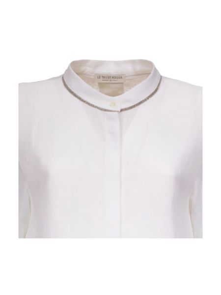Camisa de lino Le Tricot Perugia blanco
