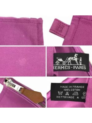 Bolso clutch de algodón Hermès Vintage violeta