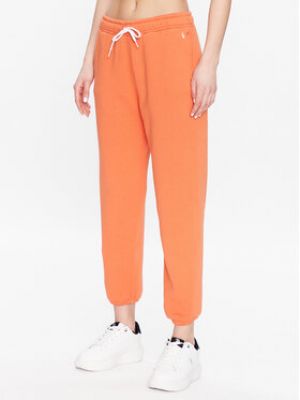 Priliehavé teplákové nohavice Polo Ralph Lauren oranžová