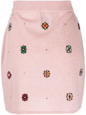 Květinové bavlněné kašmírové sukně Barrie růžové