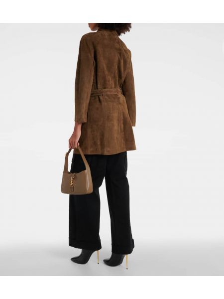 Krótki płaszcz zamszowy Tom Ford brązowy