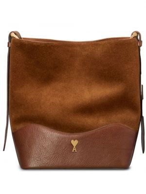 Shopper de motif coeur Ami Paris marron