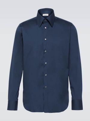 Βαμβακερό πουκάμισο Canali μπλε