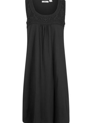 Кружевное хлопковое платье мини без рукавов Bpc Bonprix Collection черное