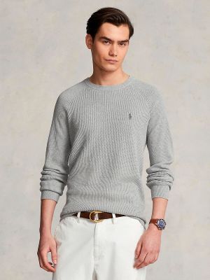 Jersey de tela jersey de cuello redondo Polo Ralph Lauren gris