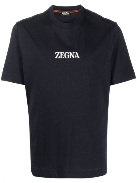 T-shirt con scollo tondo Zegna blu