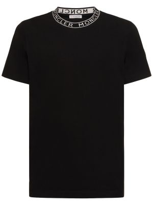 Βαμβακερή μπλούζα από ζέρσεϋ Moncler μαύρο