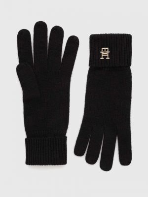 Rękawiczki z kaszmiru Tommy Hilfiger czarne