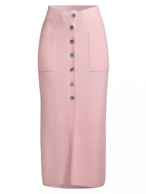 Кашемировая шерстяная юбка миди Emporio Armani розовая