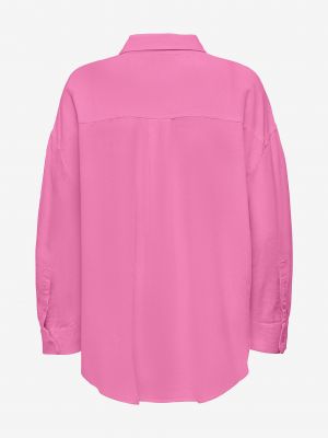 Lněná košile Only růžová