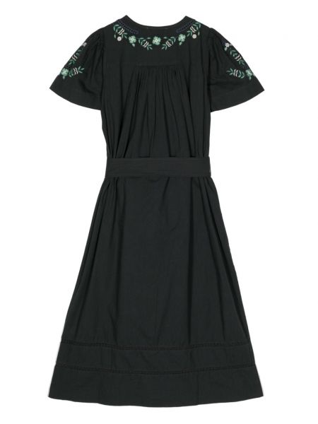 Robe en coton à fleurs Bonpoint noir