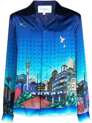 Šilkinė marškiniai Casablanca mėlyna