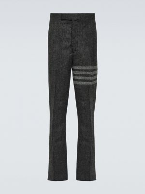Шерстяные твидовые брюки Thom Browne серый