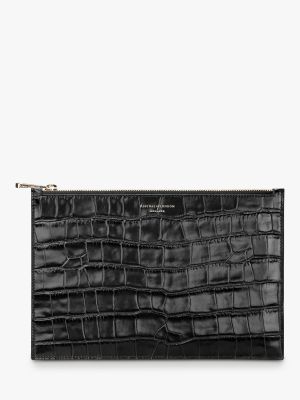 Кожаная большая сумка Aspinal Of London черная
