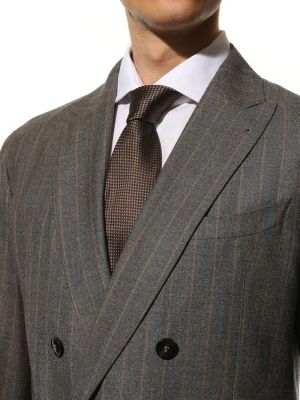 Шелковый галстук Brioni коричневый