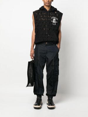 Spodnie cargo z nadrukiem Versace czarne