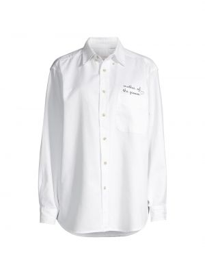 Рубашка с вышивкой оверсайз Juju + Stitch белая