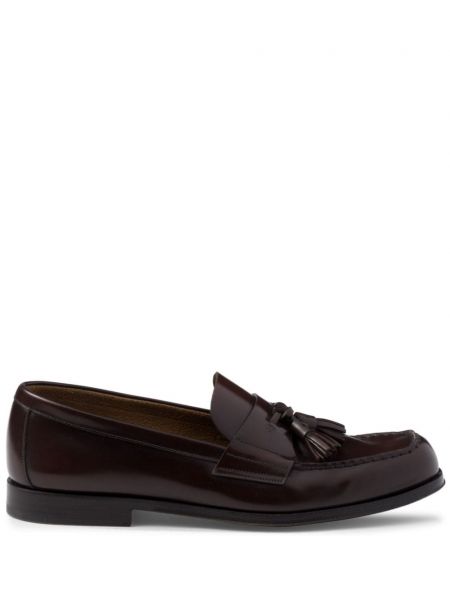 Loafers en cuir Prada marron