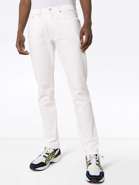 Proste jeansy z perełkami Polo Ralph Lauren białe
