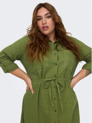 Košilové šaty relaxed fit Only Carmakoma zelené