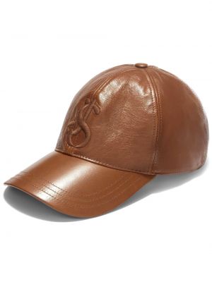 Cappello con visiera di pelle Jil Sander marrone