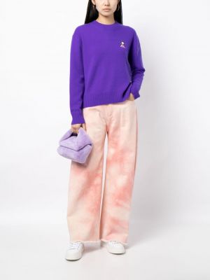 Kašmírový svetr s výšivkou Mira Mikati fialový