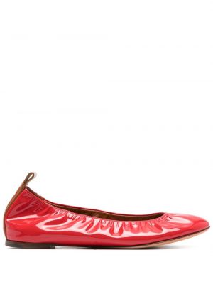 Кожени ниски обувки от лакирана кожа Lanvin червено