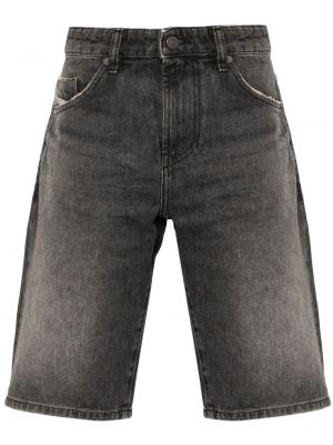 Pantaloni scurți din denim slim fit Diesel negru