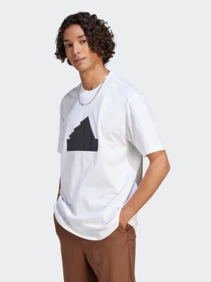 Voľné priliehavé tričko Adidas biela